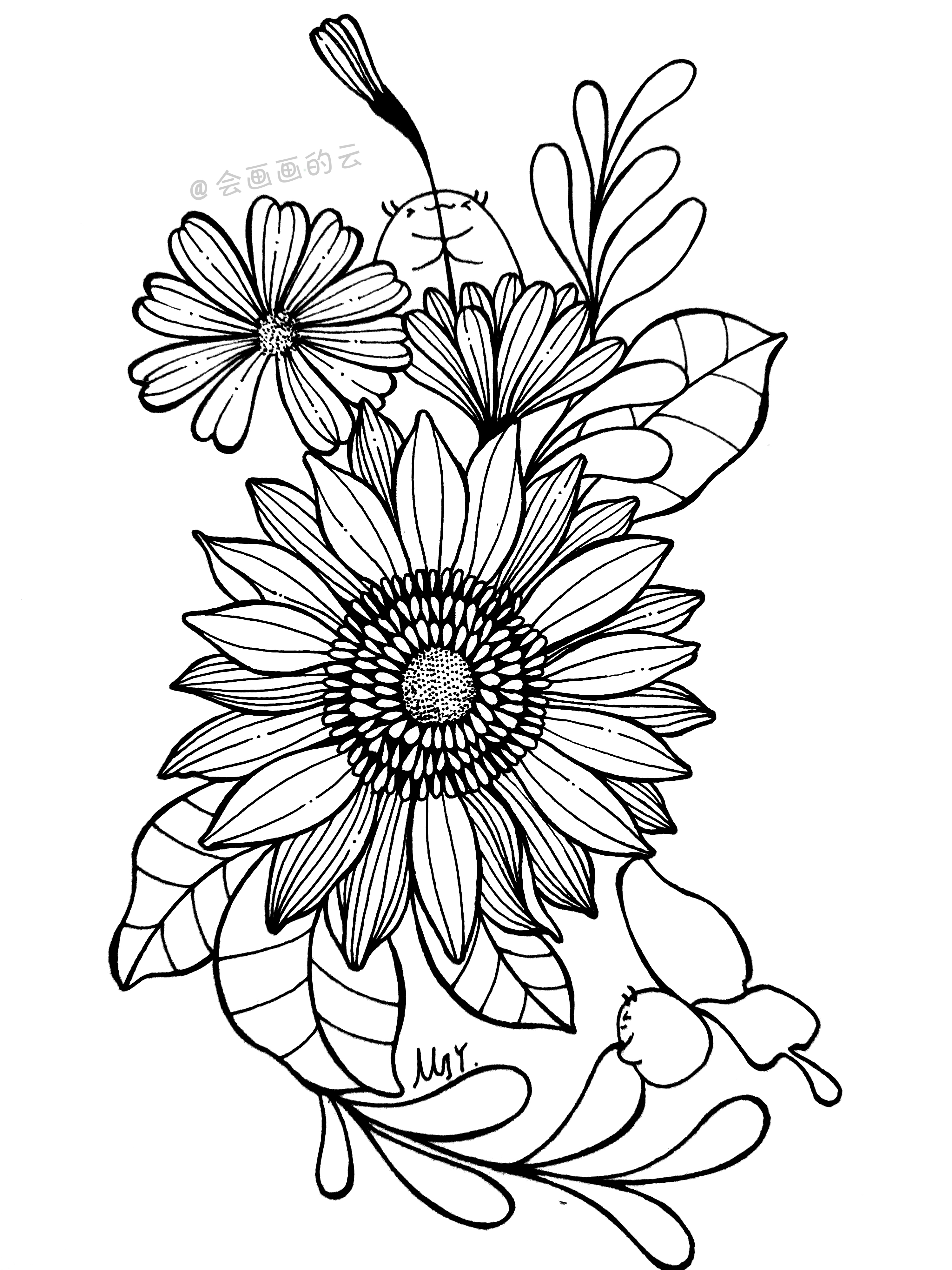 最常见的工具画出好看的花朵，零基础也可以画的简笔画，喜欢吗？