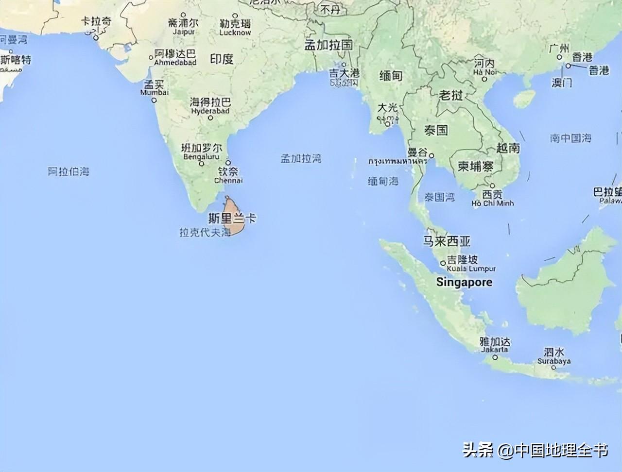 斯里兰卡在哪个国家附近？离中国有多远？
